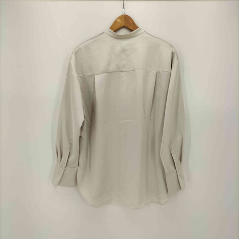 unf/lo 【洗える】サテンバンドカラーシャツ レディース JPN:M