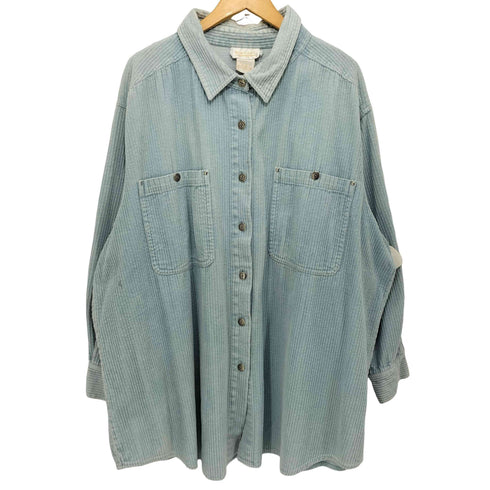 Roaman's 太畝コーデュロイL/S シャツ メンズ 2X