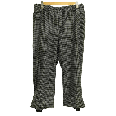 マックスマーラ MAX MARA イタリア製 千鳥格子 サイドアジャスター 裾ベルテッド クロップドパンツ レディース MEX 32