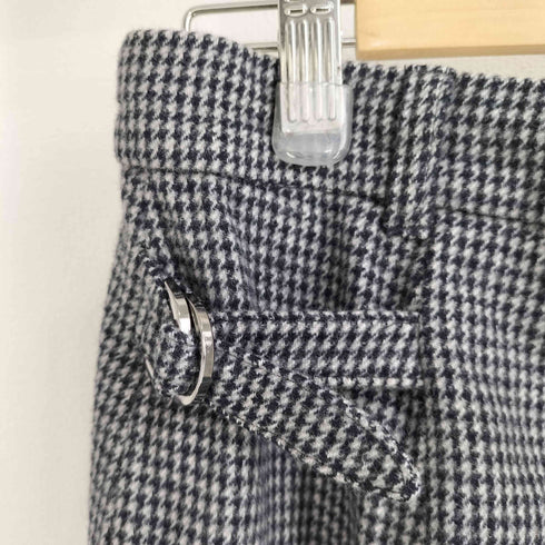 マックスマーラ MAX MARA イタリア製 千鳥格子 サイドアジャスター 裾ベルテッド クロップドパンツ レディース MEX 32