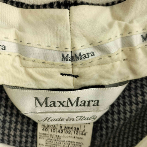 マックスマーラ MAX MARA イタリア製 千鳥格子 サイドアジャスター 裾ベルテッド クロップドパンツ レディース MEX 32