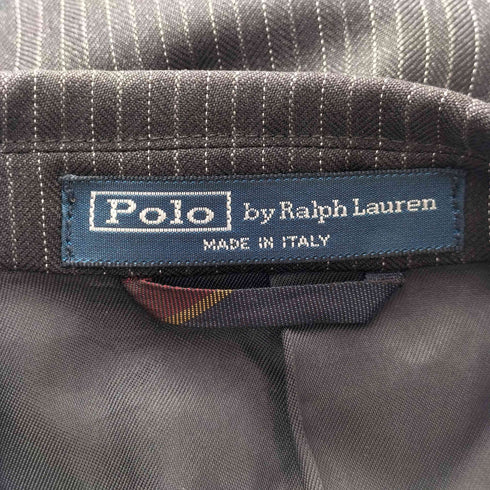 ポロバイラルフローレン Polo by RALPH LAUREN イタリア製 ウールストライプテーラードジャケットセットアップ メンズ 36
