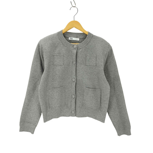 ザラ ZARA プレーンニットジャケット レディース import:L