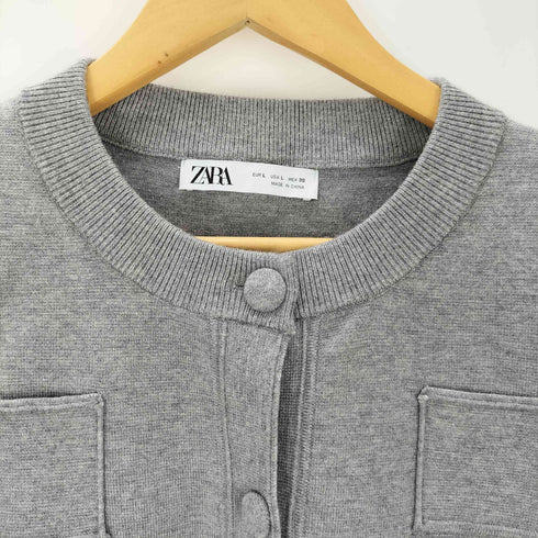 ザラ ZARA プレーンニットジャケット レディース import:L