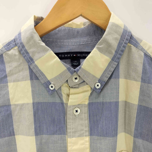 トミーヒルフィガー TOMMY HILFIGER チェック柄 ボタンダウン 半袖シャツ 短丈 メンズ JPN:L