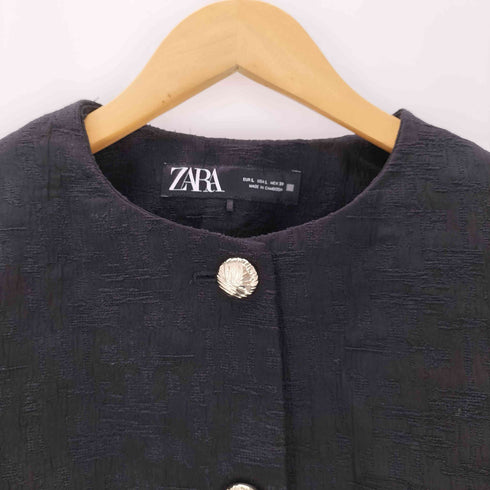 ザラ ZARA CROPPED JACQUARD BLAZER レディース import:L