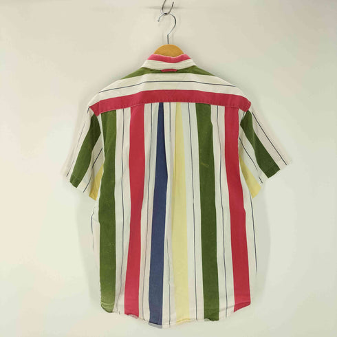 トミーヒルフィガー TOMMY HILFIGER 90s-00s マルチストライプ ボタンダウン 半そでシャツ メンズ JPN:M