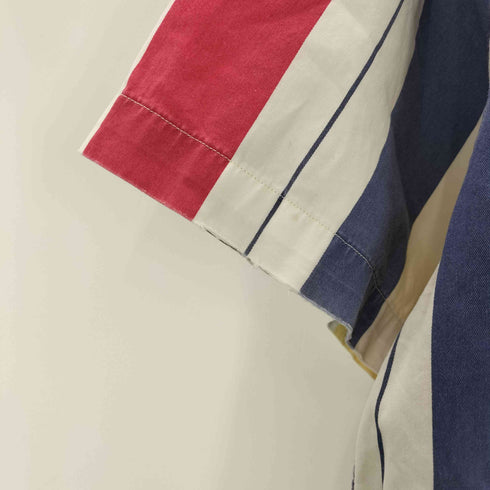 トミーヒルフィガー TOMMY HILFIGER 90s-00s マルチストライプ ボタンダウン 半そでシャツ メンズ JPN:M