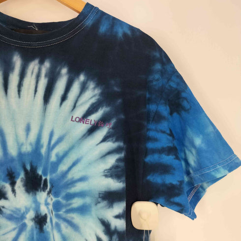 ロンリー LONELY 論理 ロゴ刺繍 バックプリント タイダイ柄 クルーネック Tシャツ メンズ