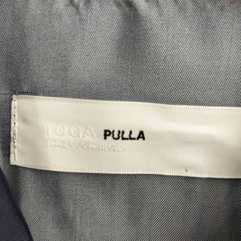 トーガプルラ TOGA PULLA キュプラ100 サイドラインプリントスナップボタンシャツ レディース 36