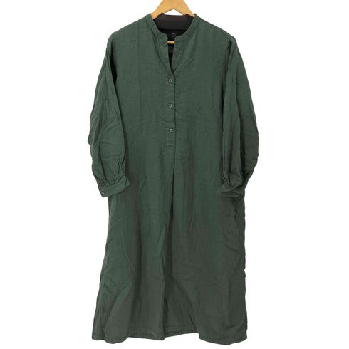 ムジルシリョウヒン 無印良品 ハーフボタン ノーカラー L/S シャツワンピース レディース JPN:L