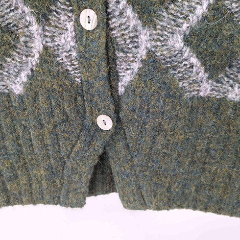 ザラ ZARA アルパカウール混 アーガイル ニットベスト レディース import:S