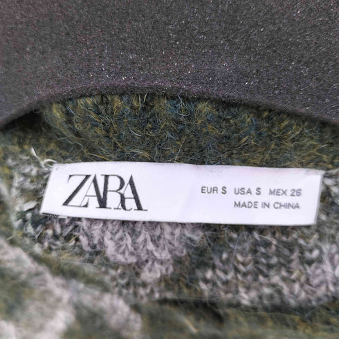 ザラ ZARA アルパカウール混 アーガイル ニットベスト レディース import:S