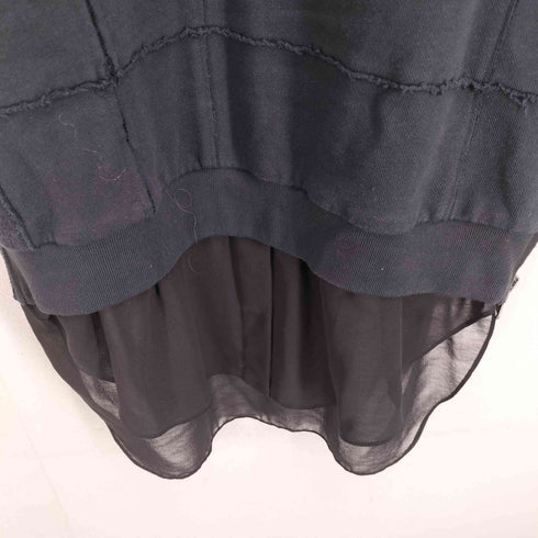 スリーワンフィリップリム 3.1 phillip lim サイドジップ シアードッキング 異素材切替 スウェット地チュニック レディース S