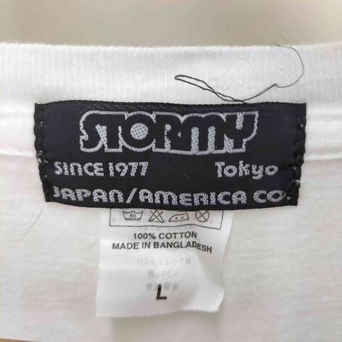 ストーミー STORMY アウトラインロゴ プリント クルーネック Tシャツ メンズ JPN:L
