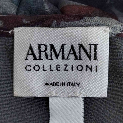 アルマーニコレツィオーニ ARMANI COLLEZIONI イタリア製 フラワープリント フリル ノースリーブブラウス レディース 38