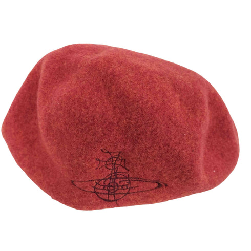 ヴィヴィアンウエストウッドレッドレーベル Vivienne Westwood RED LABEL オーブ刺繍 ウールベレー帽 レディース M