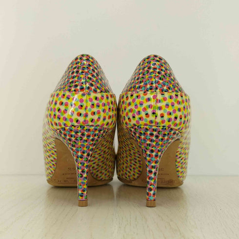 ジミーチュウ JIMMY CHOO ドット柄 エナメル ピンヒール ポインテッド パンプス vibram裏張り レディース 36 1/2