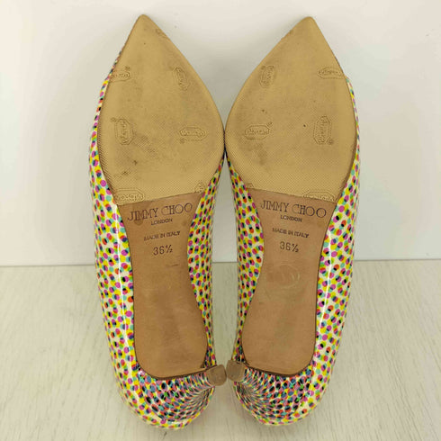 ジミーチュウ JIMMY CHOO ドット柄 エナメル ピンヒール ポインテッド パンプス vibram裏張り レディース 36 1/2