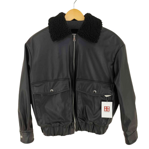 ザラ ZARA フェイクレザーオーバーサイズジャケット レディース import:S