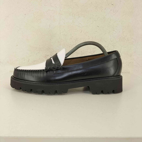 ジーエイチバス G.H.BASS Super Lug Larson Penny Loafers Black & White Leather メンズ US:8.5