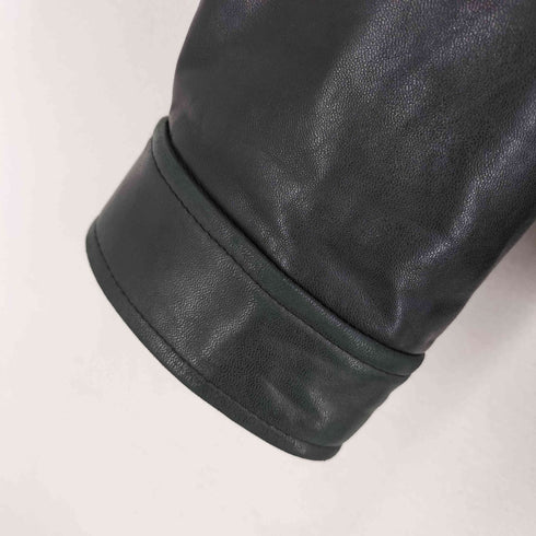 ポロバイラルフローレン Polo by RALPH LAUREN 90s Leather swing top ポニー刺繍 裏地千鳥格子 レザー スウィングトップ ジャケット メンズ import:L