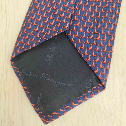 サルヴァトーレフェラガモ Salvatore Ferragamo 総柄 シルクネクタイ メンズ
