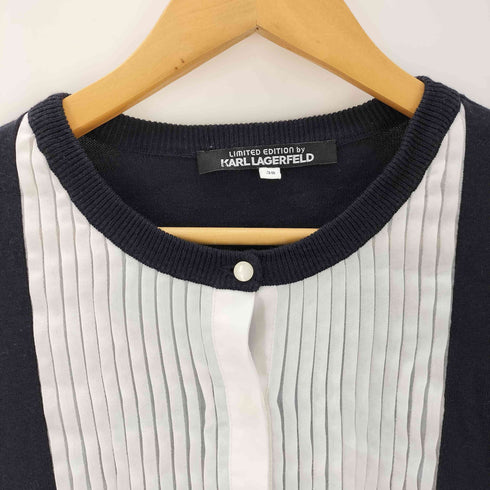 カールラガーフェルド Karl Lagerfeld limited edition ピンタックシアー ドッキングニット レディース 38