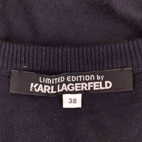 カールラガーフェルド Karl Lagerfeld limited edition ピンタックシアー ドッキングニット レディース 38