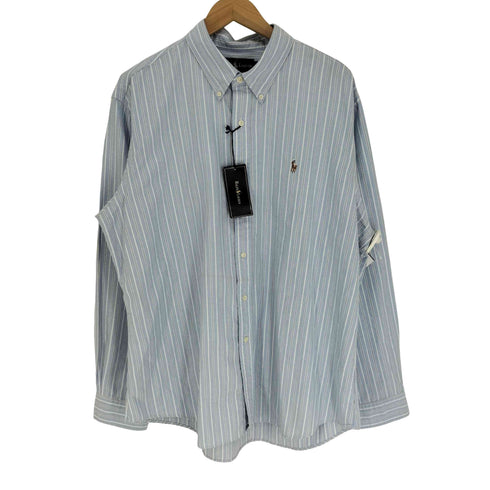 ラルフローレン RALPH LAUREN CUSTOM FIT ポニー刺繍 ストライプ コットン B.D L/S シャツ メンズ import:XXL