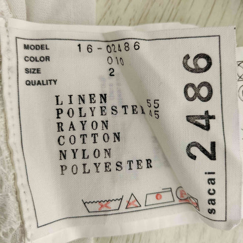 サカイ Sacai レースドッキングTシャツ レディース JPN:2