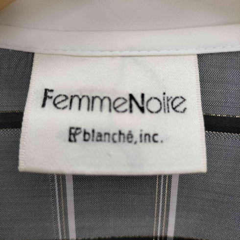 FemmeNoire シルク混 デカ襟 星 蠍 チェック柄 デザイン切替 L/S シャツ レディース