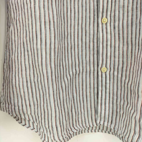 スティーブンアラン Steven Alan リネン ストライプ ボタンダウンシャツ メンズ JPN:L