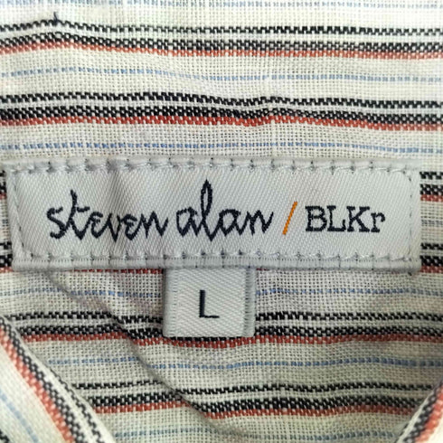 スティーブンアラン Steven Alan リネン ストライプ ボタンダウンシャツ メンズ JPN:L