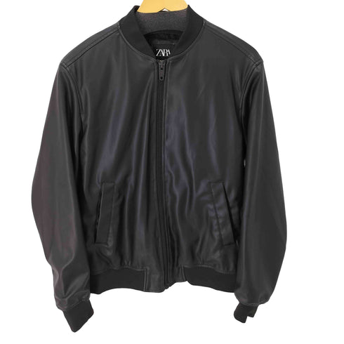 ザラ ZARA フェイクレザーブルゾン メンズ import:M