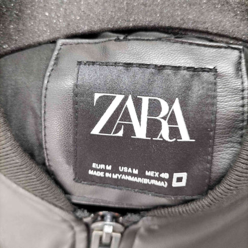 ザラ ZARA フェイクレザーブルゾン メンズ import:M