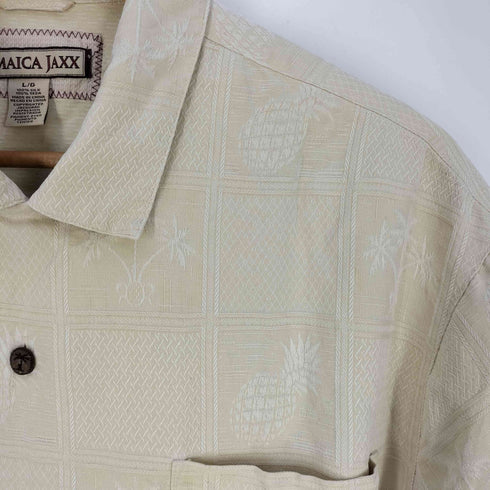 ジャマイカジャックス JAMAICA JAXX 総柄 シルク オープンカラー アロハシャツ メンズ import:L