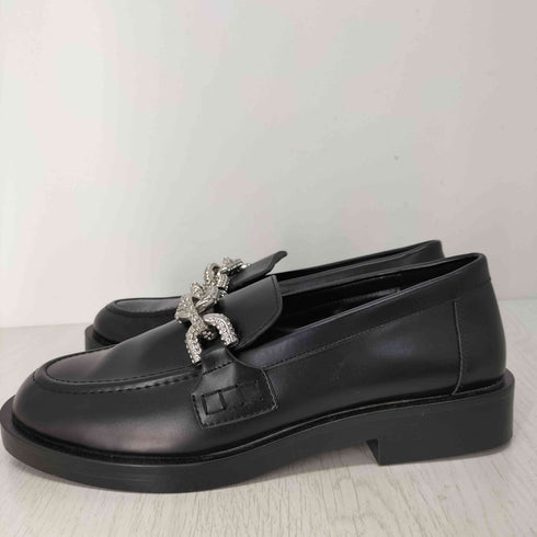 ザラ ZARA ビジュー ラインストーン チェーンローファー レディース 37