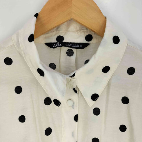 ザラ ZARA ドット柄 レーヨンナイロン シャツ レディース import:S