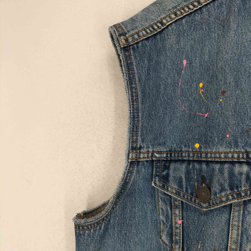 リーバイス Levis ペイント加工 デニムベスト メンズ JPN:XXL