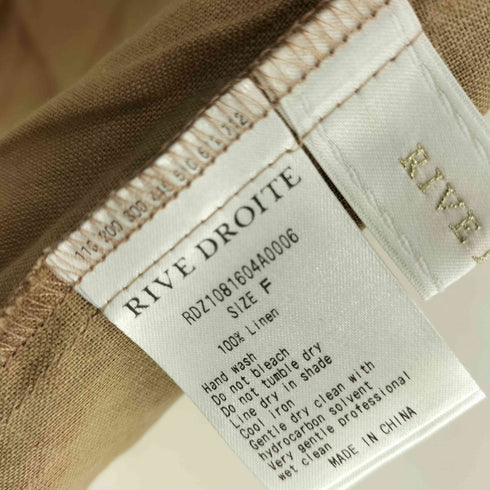 リヴドロワ RIVE DROITE リネン100 プルオーパーノースリーブ ブラウス レディース FREE