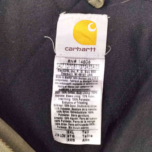 カーハート Carhartt メキシコ製 企業ロゴ Santa Fe Jacket サンタフェジャケット ダック地ワークジャケット メンズ 2XL Tall