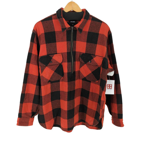 ビームス BEAMS ハーフジップ バッファローチェック プルオーバーシャツ メンズ JPN:S