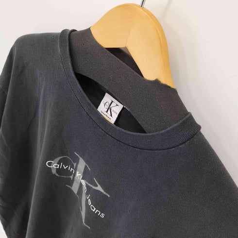 カルバンクラインジーンズ Calvin Klein Jeans 90S USA製 ロゴプリント クルーネック Tシャツ シングルステッチ メンズ