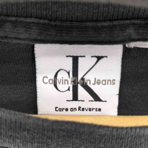 カルバンクラインジーンズ Calvin Klein Jeans 90S USA製 ロゴプリント クルーネック Tシャツ シングルステッチ メンズ
