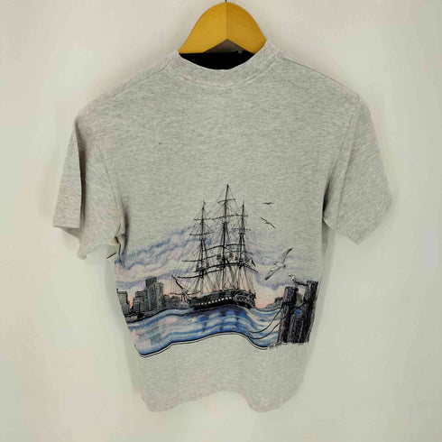 アンビル Anvil 90S USA製 U.S.S CONSTITUTION プリント クルーネック Tシャツ メンズ import:S