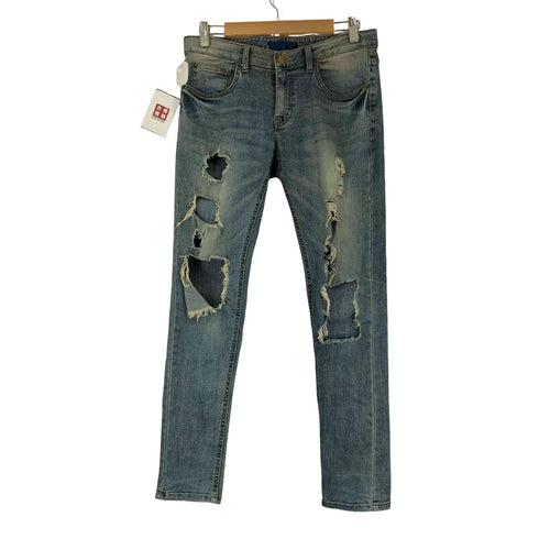 キャスパージョンアイバー CASPER JOHN AIVER 加工 クラッシュデニムパンツ メンズ M