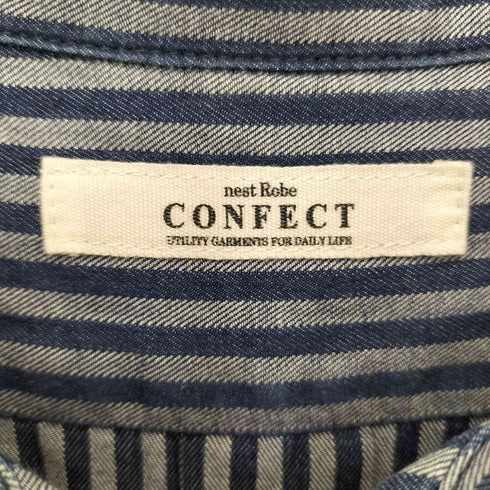 ネストローブコンフェクト nest Robe CONFECT インディゴ染め ストライプシャツ メンズ JPN:3
