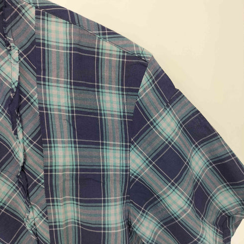 ランバンオンブルー LANVIN en Bleu フリル S/S チェックシャツ メンズ EUR:46