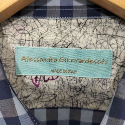 アレッサンドロジェラルデスキー ALESSANDRO GHERARDESCHI イタリア製 ギンガムチェック L/Sシャツ メンズ import:M